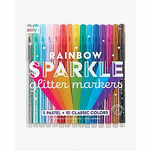 Rainbow Sparkle Glitter Markers 