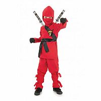Red Ninja Costume Size Medium (7-8 years old)
