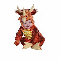 Rust Triceratops Dinosaur Costume Small Size (18-24 months)