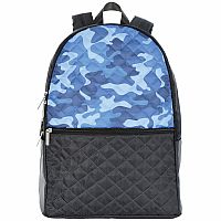 Blue Camo Quilted Backpack