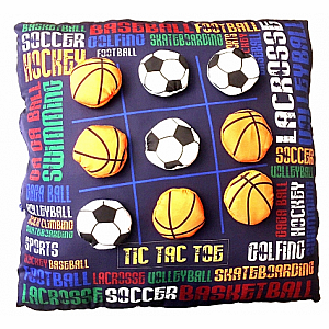 Sports Graffiti Tic Tac Toe Pillow