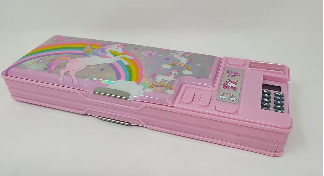 Pop Up Unicorn Multifunction Pencil Case, Pencil Box for Girls 2 Comp NIB