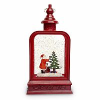 Led Light Up Shimmer Santa Scene Lantern
