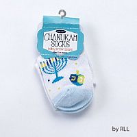 Baby Chanukah Socks Menorah and Dreidel Design Size 12-24 Months