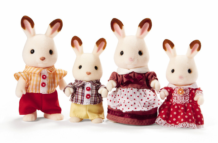 calico critters chocolate rabbit family
