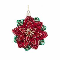 Glass Poinsettia Ornament