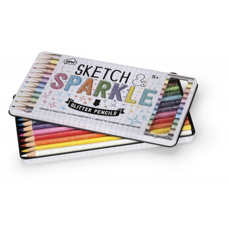 Sketch Sparkle Glitter Color Pencils Mary Arnold Toys