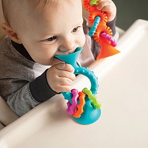 pipSquigz Loops Teal or Orange Rattle & Teether